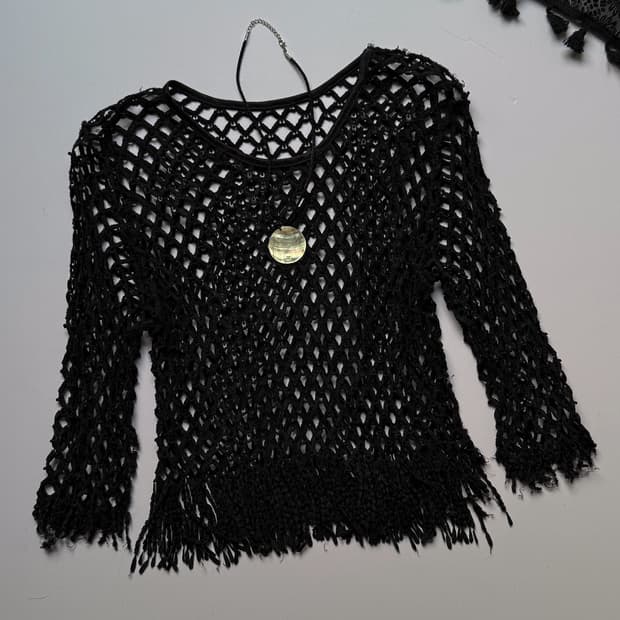 Fringed Crochet Knit 0268