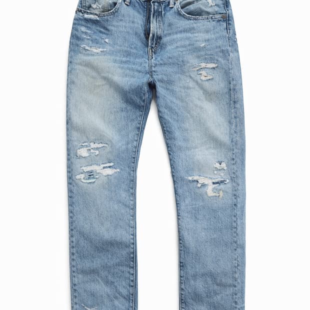 RRL 더블알엘 슬림핏 리페어 디스트로이드 데님 32x32