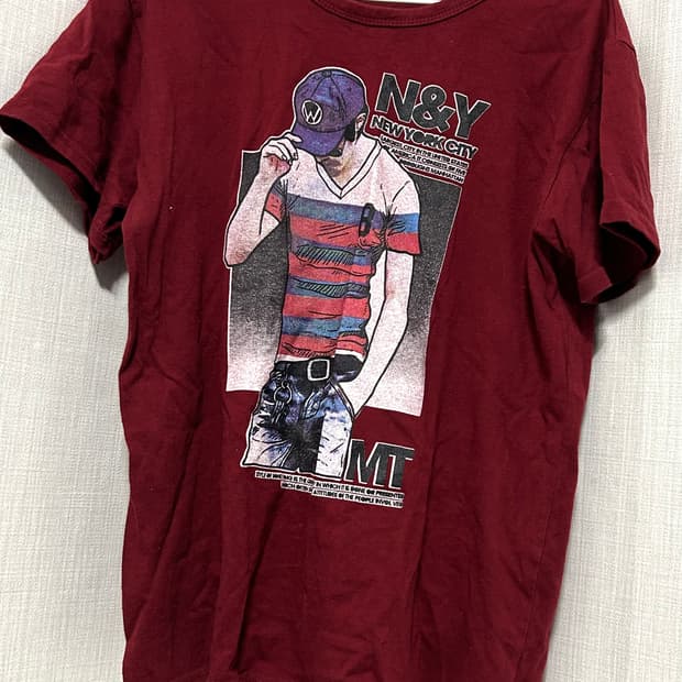 아메리카 빈티지 빈소매 티셔츠