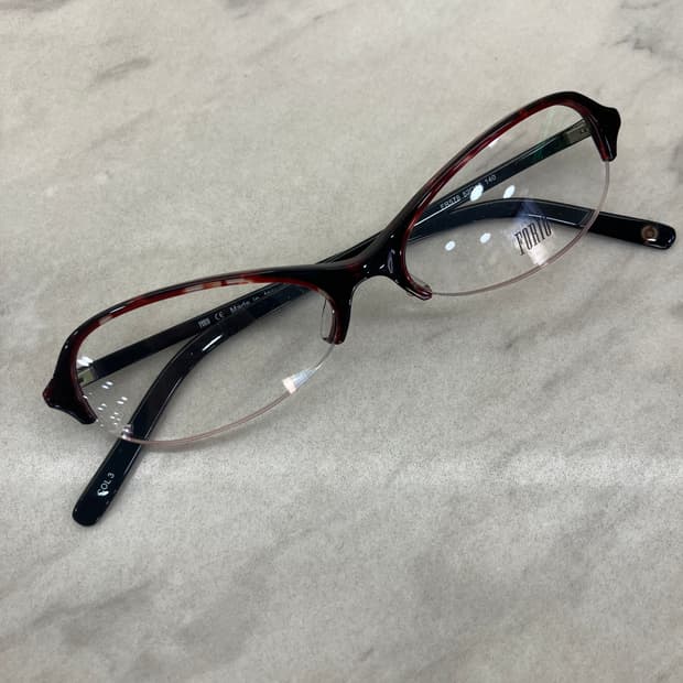 포리오 Forio 브라운 오벌 반무테 안경