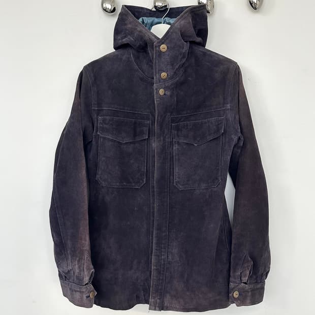 뷰티비스트 퍼플 스웨이드 닌자 후드 자켓