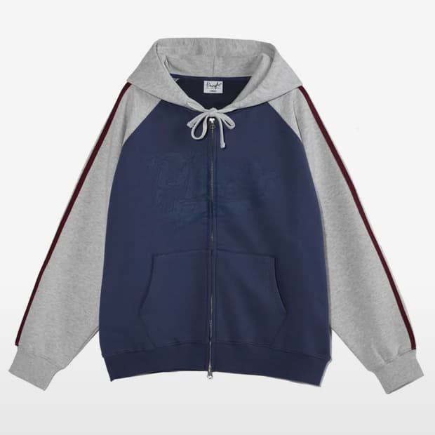 피지컬 디파트먼트 스타테일 컬러블럭 후드집업