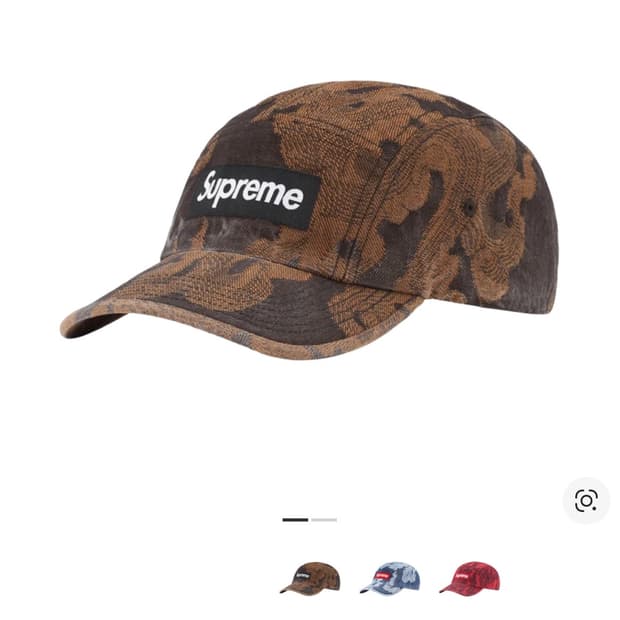 Supreme flame Jacquard denim campcap