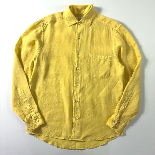 Loro Piana 로로피아나 린넨 포켓 옐로우 셔츠