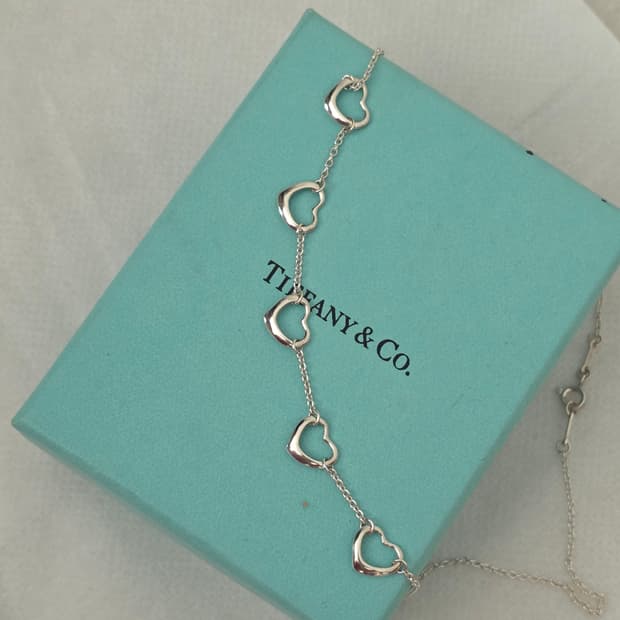 티파니앤코 엘사퍼레티 오픈 하트 5p 목걸이 실버