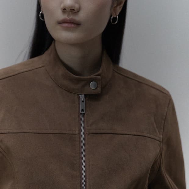 라퍼지포우먼 버핑레더 인시전 레이싱 자켓 브라운m