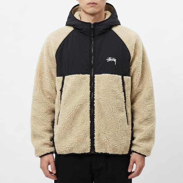 2023 빈티지 Stussy 쉐르파 패널드 후드 자켓