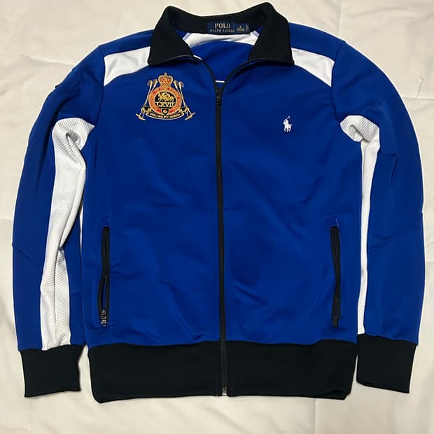 (택포)폴로 금장 블루 집업 져지 점퍼