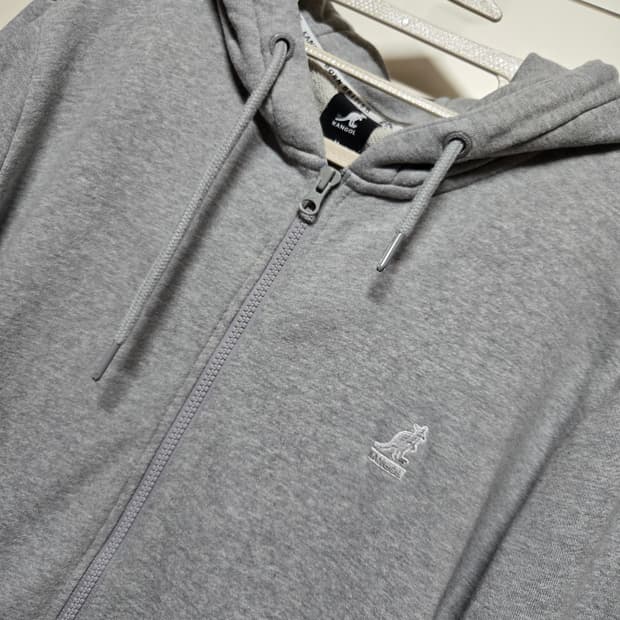 캉골 멜란지그레이 후드 집업