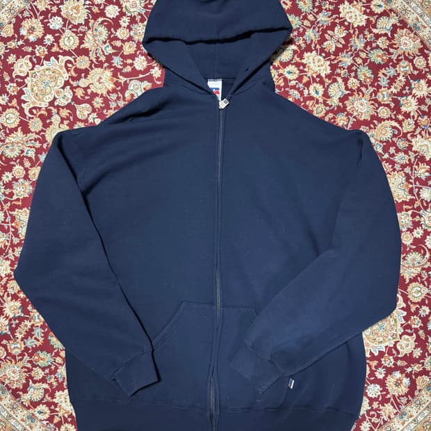 90s 러셀 후드집업 네이비