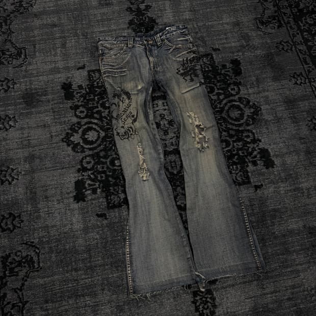 Semantic design 00s dragon denim pants