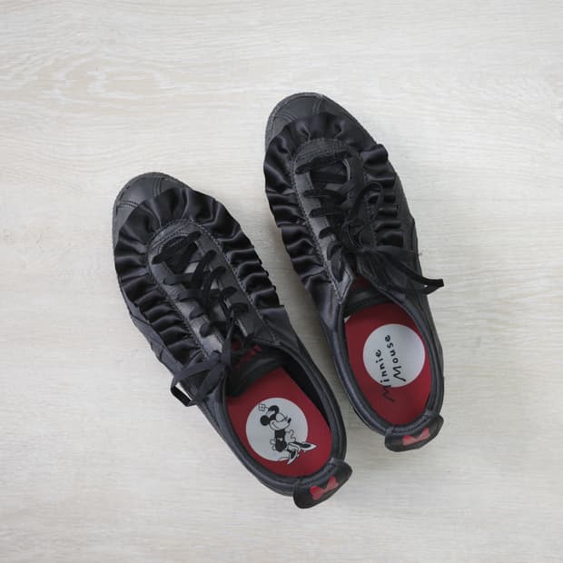 오니츠카타이거X디즈니 미니마우스 Frill black shoes