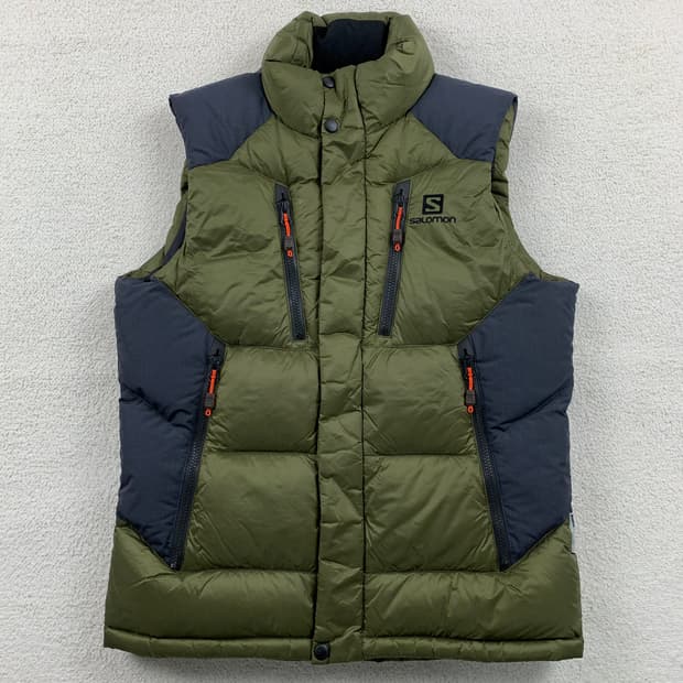 살로몬 덕다운 패딩 베스트 올리브