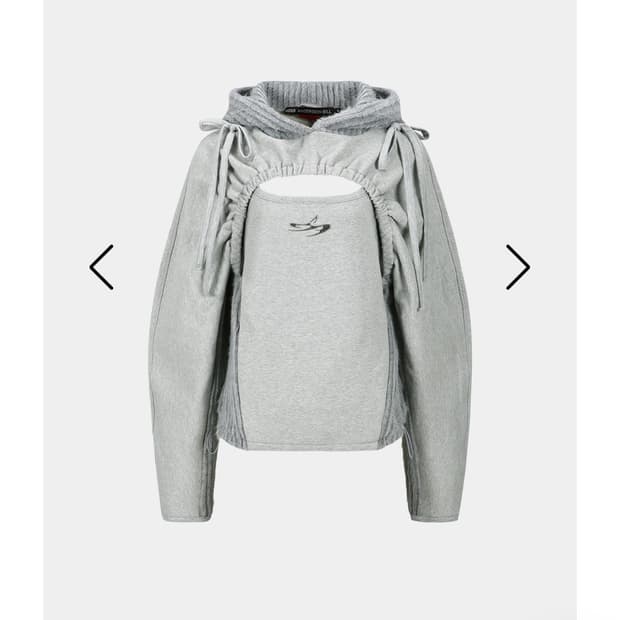 앤더슨벨 CUT OUT SHIRRING HOODIE