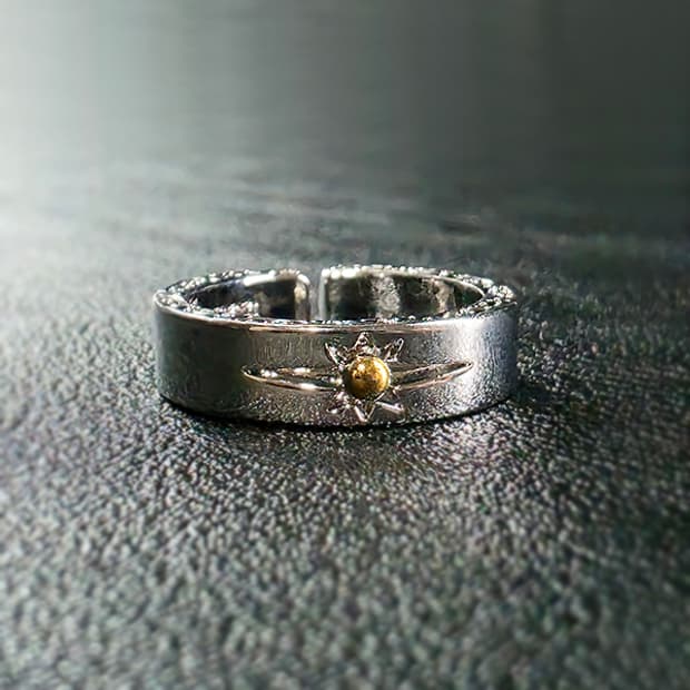 Ra 실버 남자 엔틱 빈티지 명품 고대 고딕 태양 반지