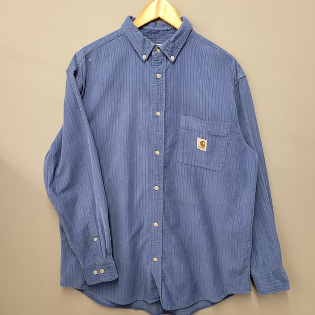 Carhartt 칼하트 코듀로이 셔츠 블루