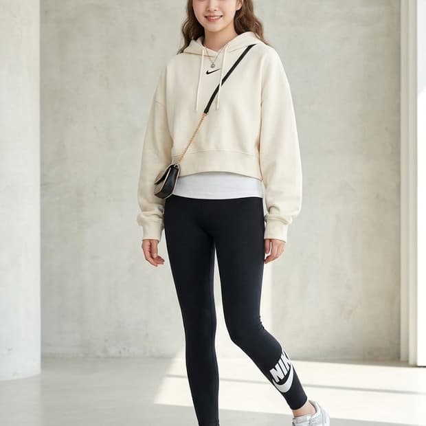 나이키 여성 에센셜 빅로고 레깅스 블랙