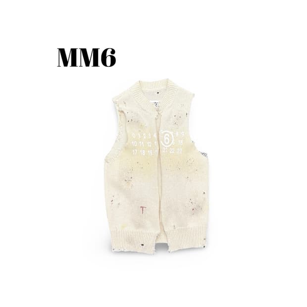 MM6 데미지 니트 베스트