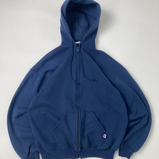 90s Russell Zip Up Hoodie (navy)