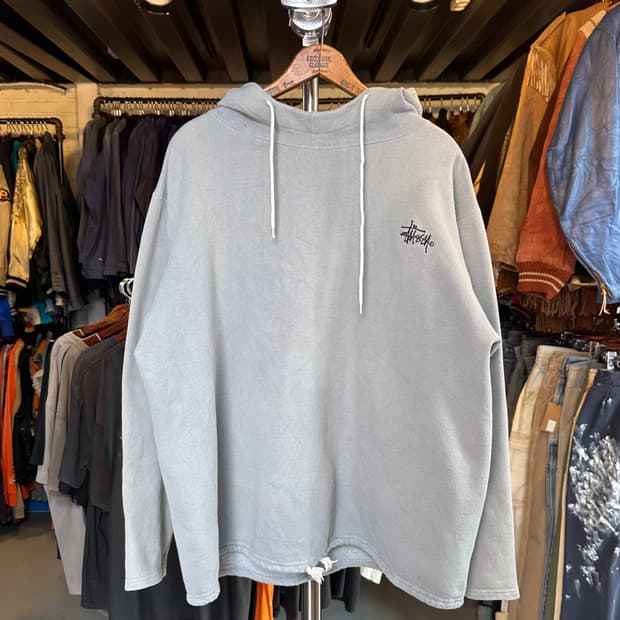 80s 스투시 로고 스웻 후드 made in usa