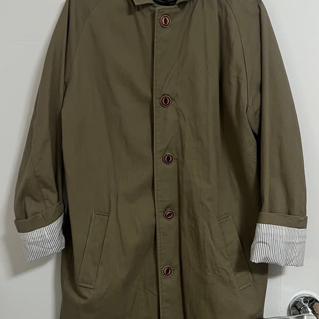 ADLE 안감 스트라이프 래글런 트렌치 코트(남여공용)