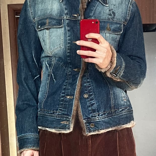 돌체앤가바나 토끼털 데님자켓