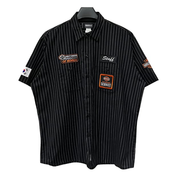 할리데이비슨 코리아 스태프 스트라이프 워크 반팔 셔츠 L~XL