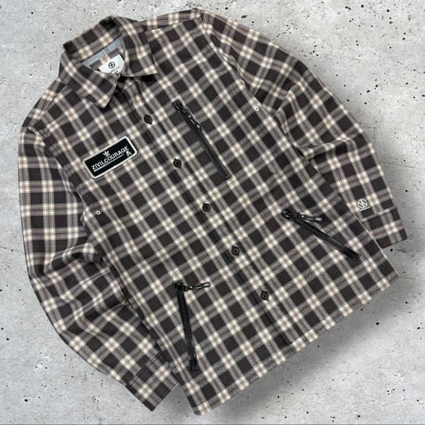 [85] 아디다스 네이버후드 체크 셔츠 자켓 지퍼 디테일 B231