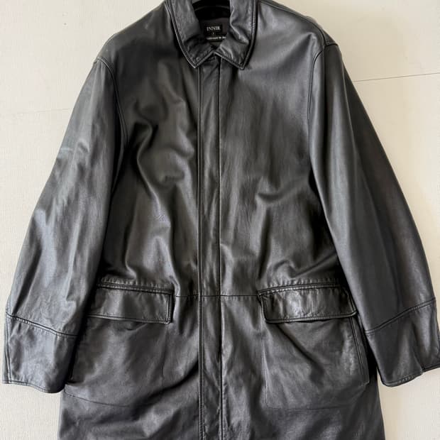 이니어 innir 램스킨 오일워시드 레더 코트 3
