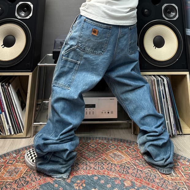 칼하트 가죽탭 더블니 카펜터팬츠