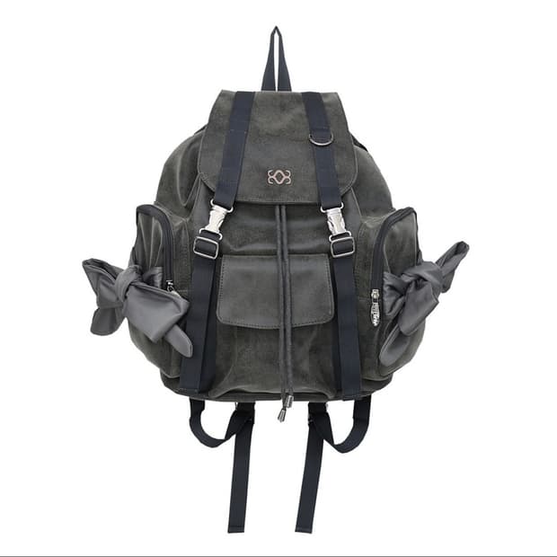 시월107 siweol107 누벅 보우 백팩 차콜