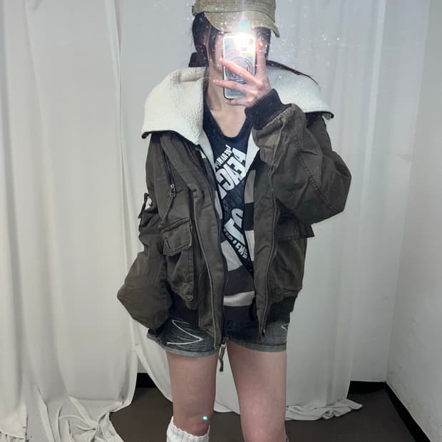 00‘s 브라운 ma-1 울프죠 야상 봄버 자켓