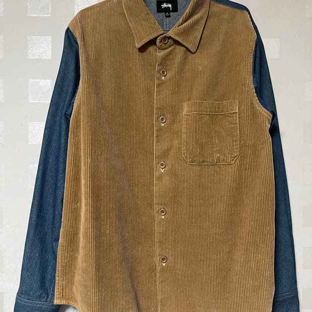 스투시 코듀로이 믹스 데님 셔츠