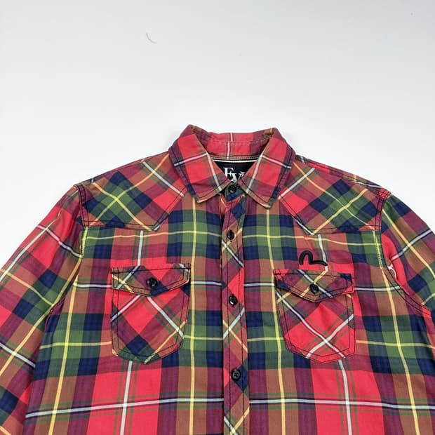 에비수 투 포켓 레드 타탄 체크셔츠 (M)