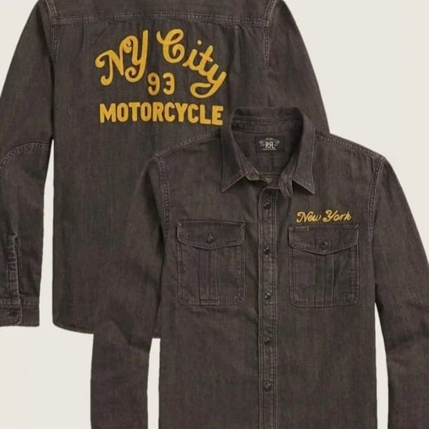 더블알엘 임브로이더 데님셔츠. L