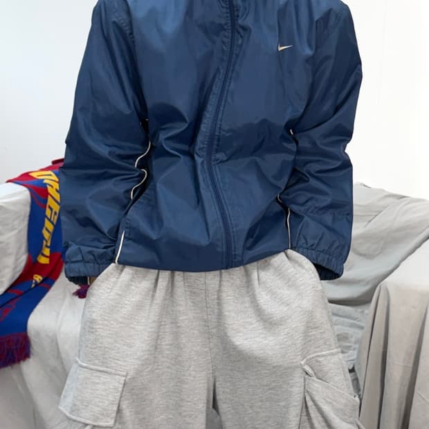 나이키 00s 블루 파이핑 바람막이 150