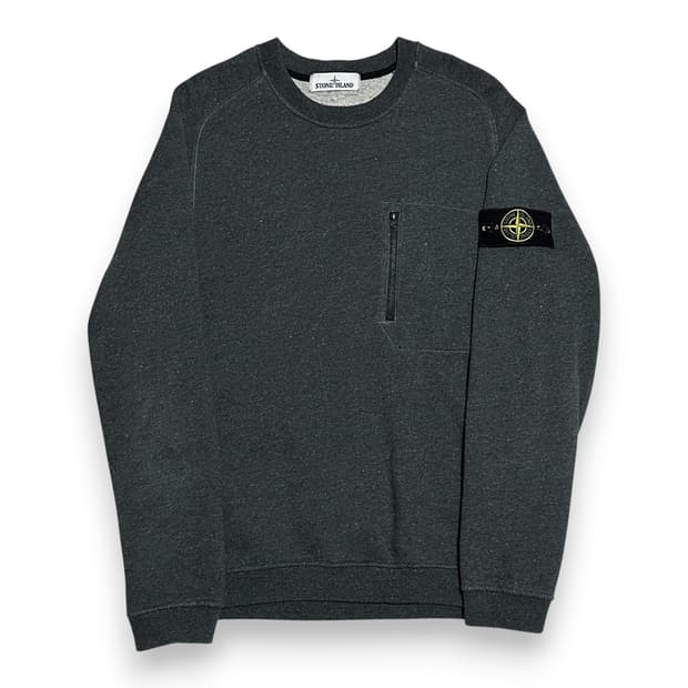 Stone Island 정품 챠콜 그레이 포켓 맨투맨