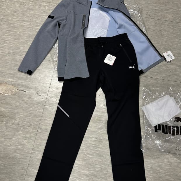 푸마 트레이닝복 상하의 세트 그레이/블랙