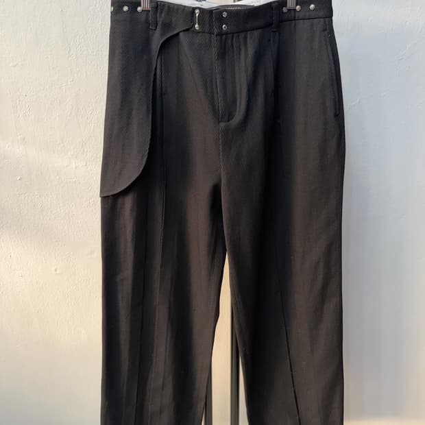 정품) 앤더슨벨 블랙 와이드 팬츠 50(32-34)