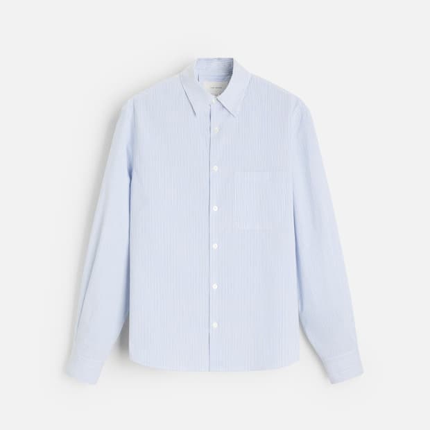 자라 Origins 스트라이프 포플린 셔츠 L