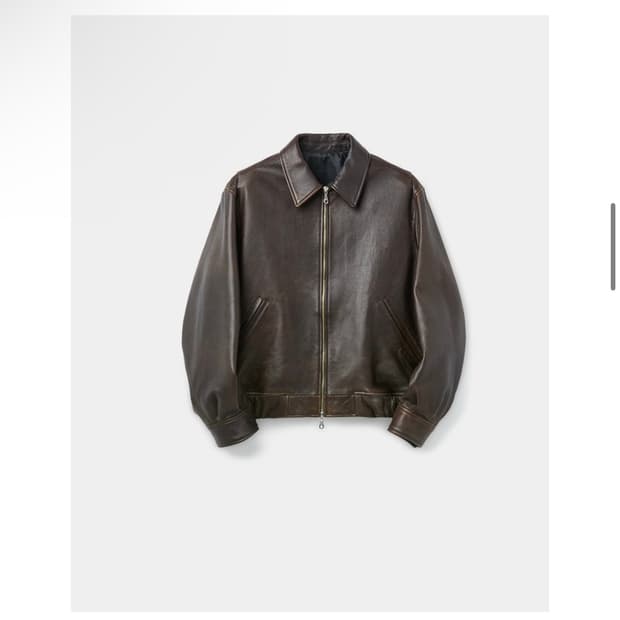 [XL] 쿠어 앤틱 램스킨 레더 블루종 다크브라운