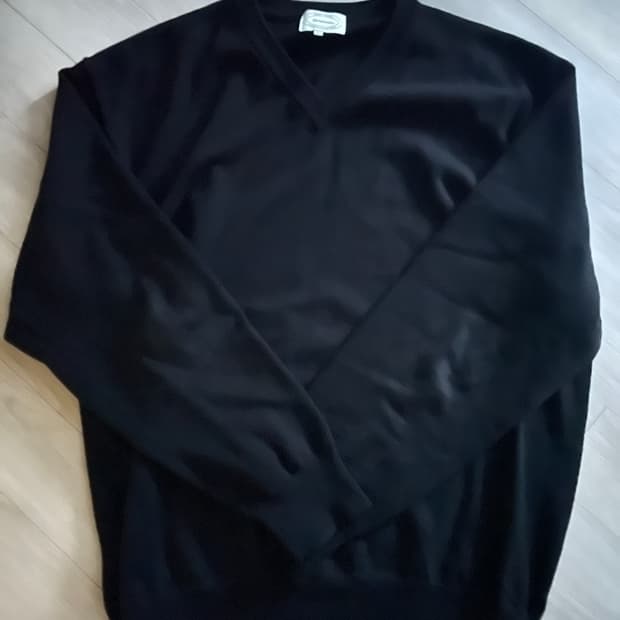 브루먼 브이넥 코튼 니트 블랙 L사이즈