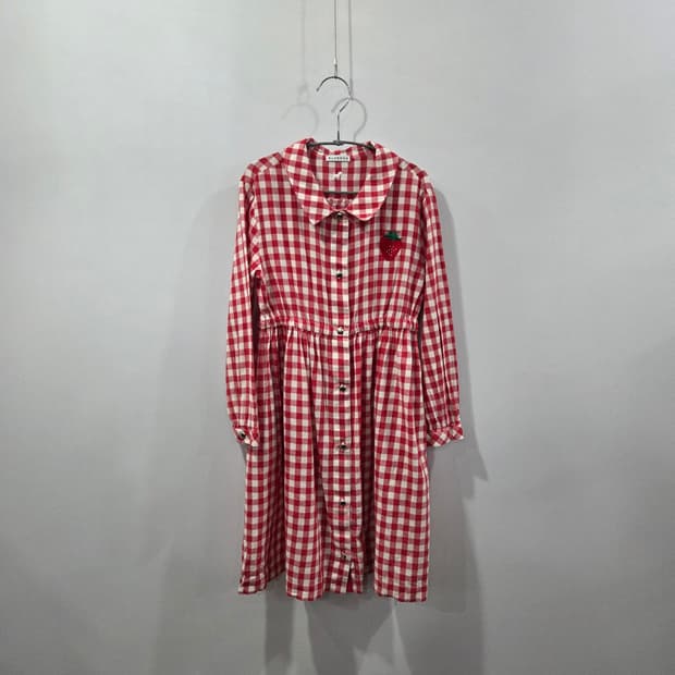 블루독 체크 카라 원피스 130