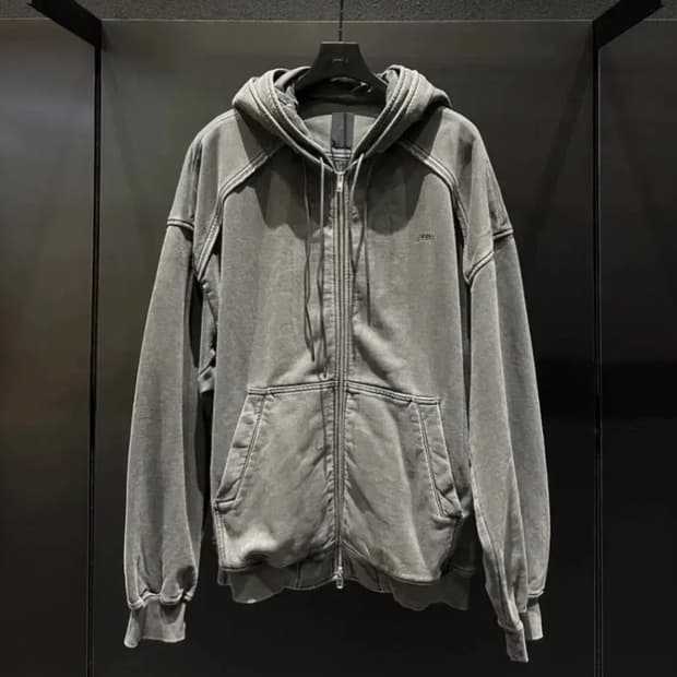 준지 25fw 더블레이어드 후드집업 s