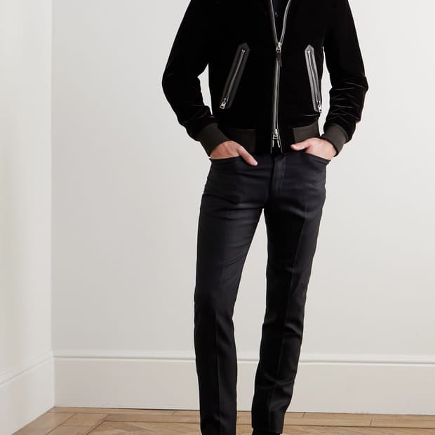 톰포드 레더 트리밍 셸 신상 봄버 자켓