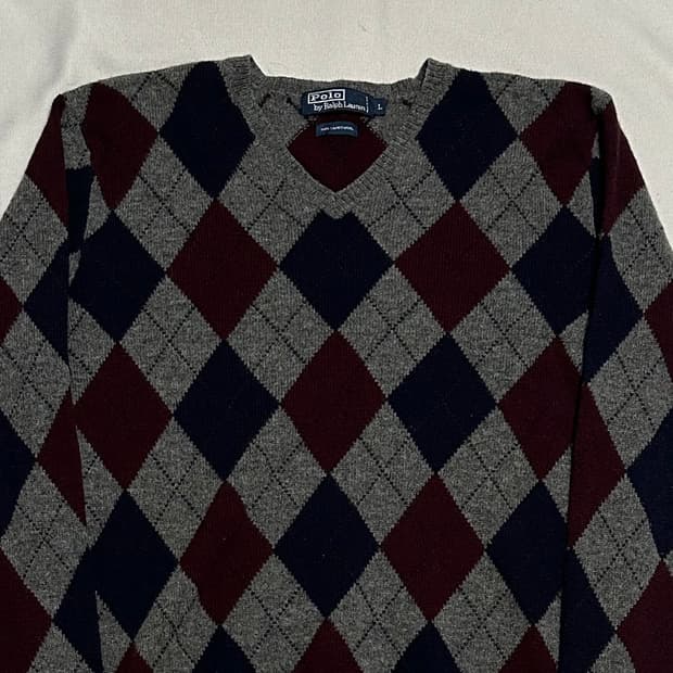 L 폴로랄프로렌 아가일 램스울 니트