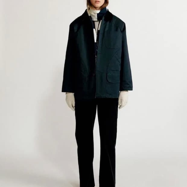 낫띵리튼 Oversized work jacket (Blue green)