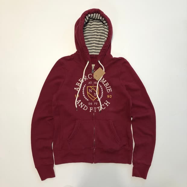 아베크롬비 버건디 후드집업