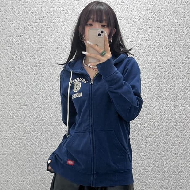 디키즈 올드스쿨 레트로 빈티지 슬림핏 후드집업 M C10987