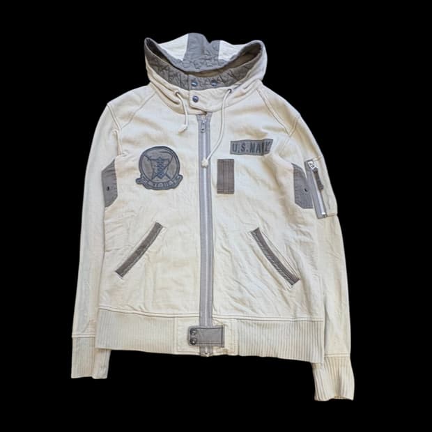 아비렉스 U.S. 네이비 스웻 집업 후디 자켓
